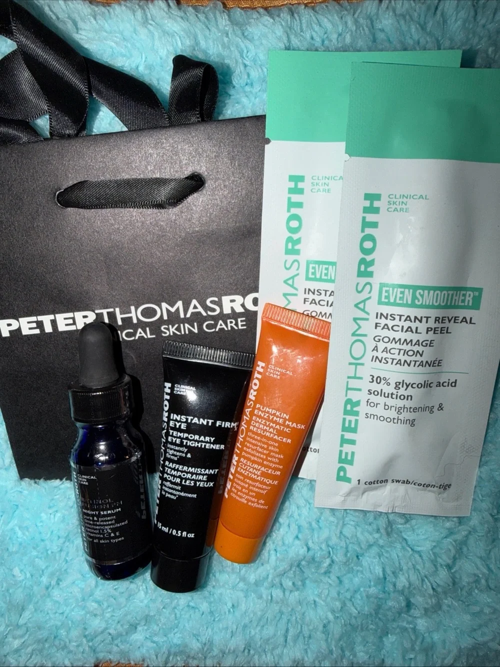 Peter Thomas Roth Skincare Gift Set- retinol, eye, mask, peel w/gift bag new